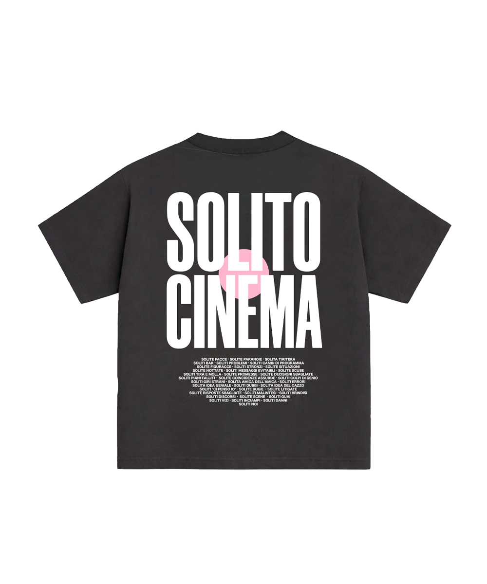 T-shirt nera logo "Solito Cinema"